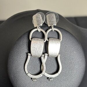 Cabi Stirrup Equestrian Fall 2021 Collection Elegant Silver Dangle Earrings